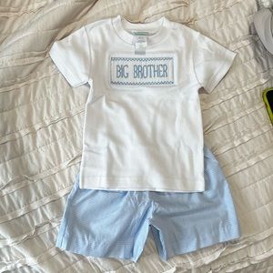 Smocked big brother outfit 18m